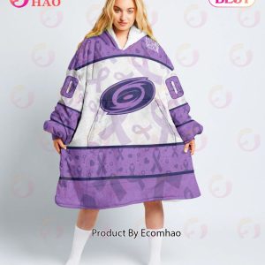 NHL Carolina Hurricanes Special Lavender – Fight Cancer Oodie Blanket Hoodie