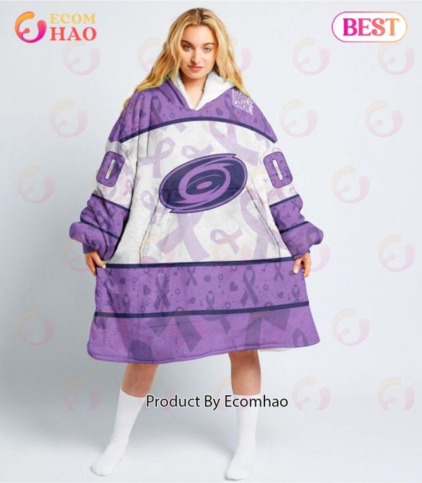 NHL Carolina Hurricanes Special Lavender – Fight Cancer Oodie Blanket Hoodie