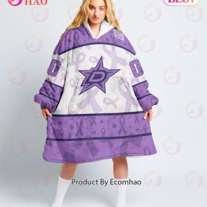 NHL Dallas Stars Special Lavender – Fight Cancer Oodie Blanket Hoodie