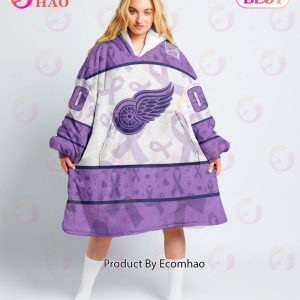 NHL Detroit Red Wings Special Lavender – Fight Cancer Oodie Blanket Hoodie