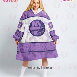 NHL New York Islanders Special Lavender – Fight Cancer Oodie Blanket Hoodie