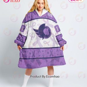 NHL Ottawa Senators Special Lavender – Fight Cancer Oodie Blanket Hoodie
