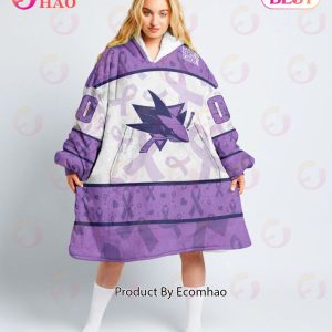 NHL San Jose Sharks Special Lavender – Fight Cancer Oodie Blanket Hoodie