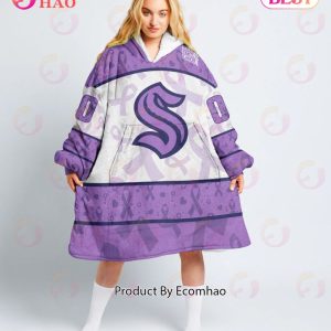 NHL Seattle Kraken Special Lavender – Fight Cancer Oodie Blanket Hoodie