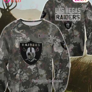 NFL Las Vegas Raiders Personalized Your Name Hungting Camo Style 3D Hoodie,T Shirt, Sweatshirt, Zipper