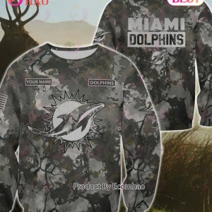 NFL Miami Dolphins Personalized Your Name Hungting Camo Style 3D Hoodie,T Shirt, Sweatshirt, Zipper