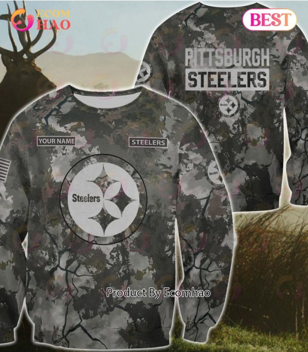 NFL Pittsburgh Steelers Personalized Your Name Hungting Camo Style 3D Hoodie,T Shirt, Sweatshirt, Zipper