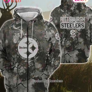 Pittsburgh Steelers-Personalized Name Hunting Camo Style-3D Hoodie