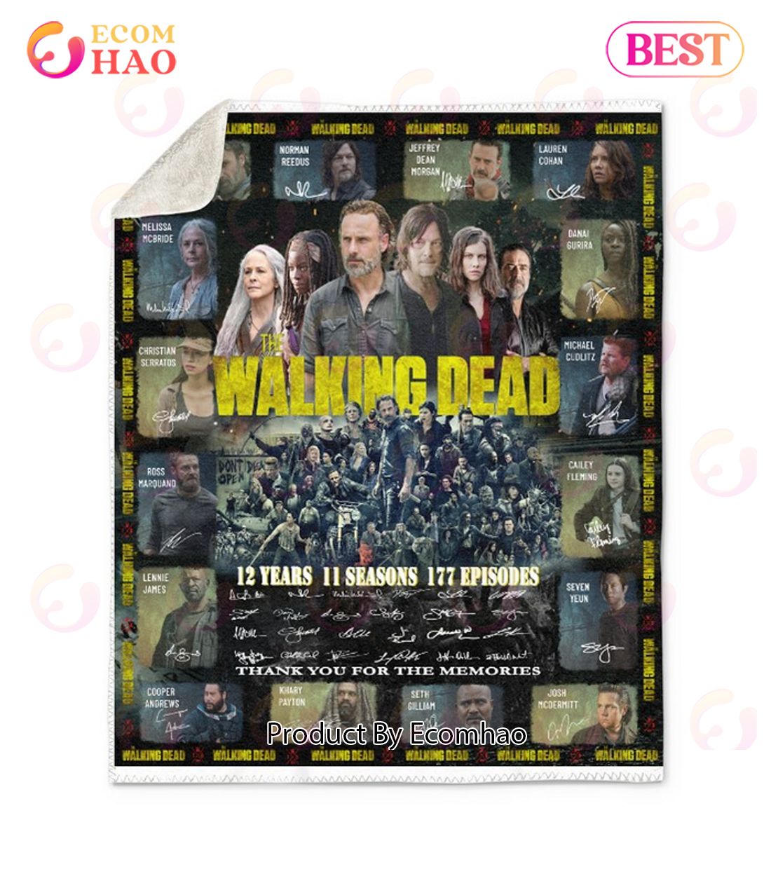 The Walking Dead 12 Years Thank You For The Memories Fleece Blanket