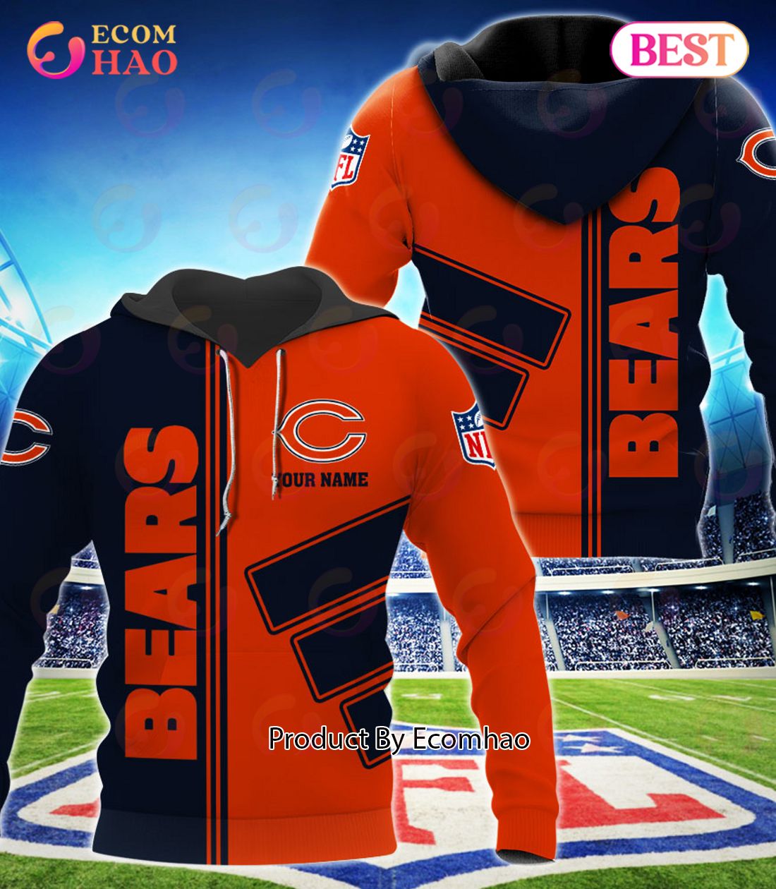 Chicago Bears Football Sport 3D Clothings Custom Your Name, Fan Gifts