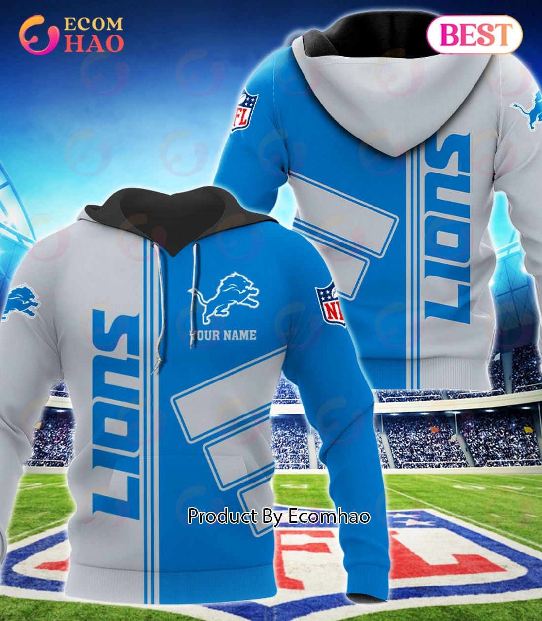 Detroit Lions  Football Sport 3D Clothings Custom Your Name, Fan Gifts