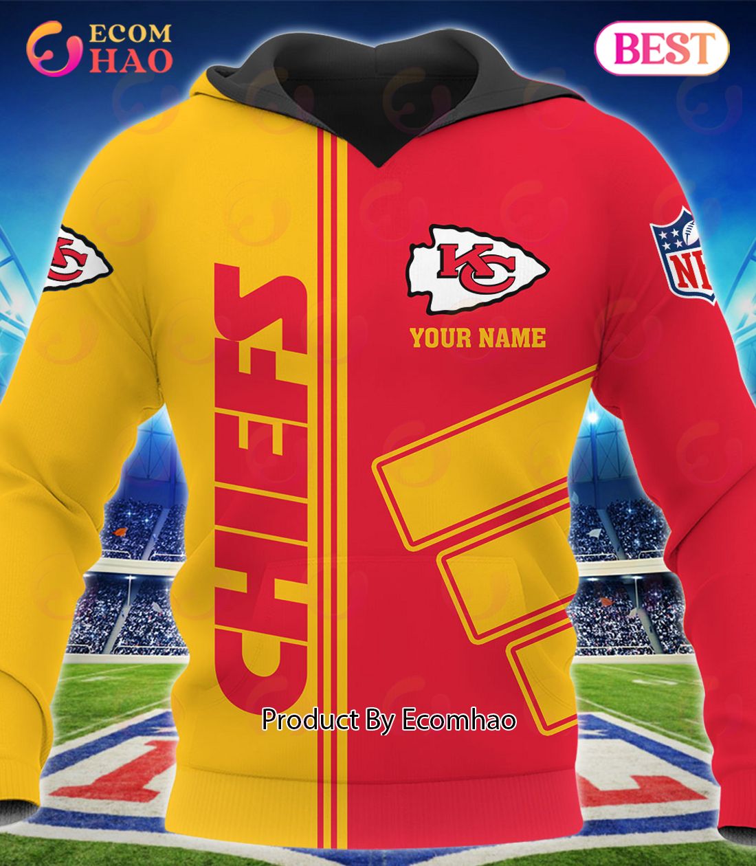 KC Chiefs Hoodie 3D Football Helmet Custom Name Kansas City Chiefs Gift -  Personalized Gifts: Family, Sports, Occasions, Trending