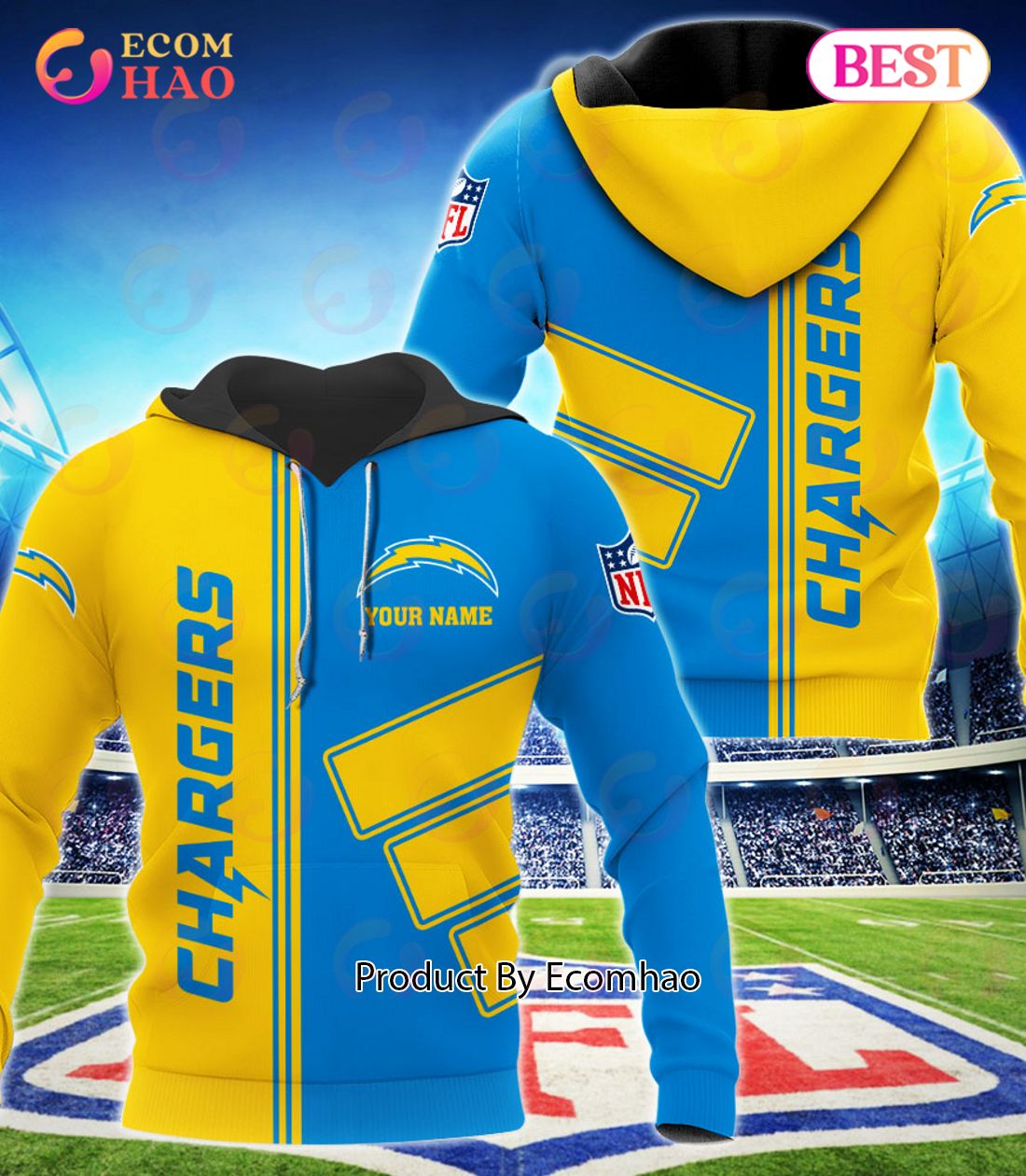 Los Angeles Chargers Football Sport 3D Clothings Custom Your Name, Fan Gifts