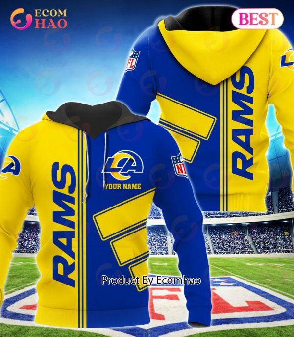 Custom Name Los Angeles Rams Santa For Fans Set 3D Hoodie & Long