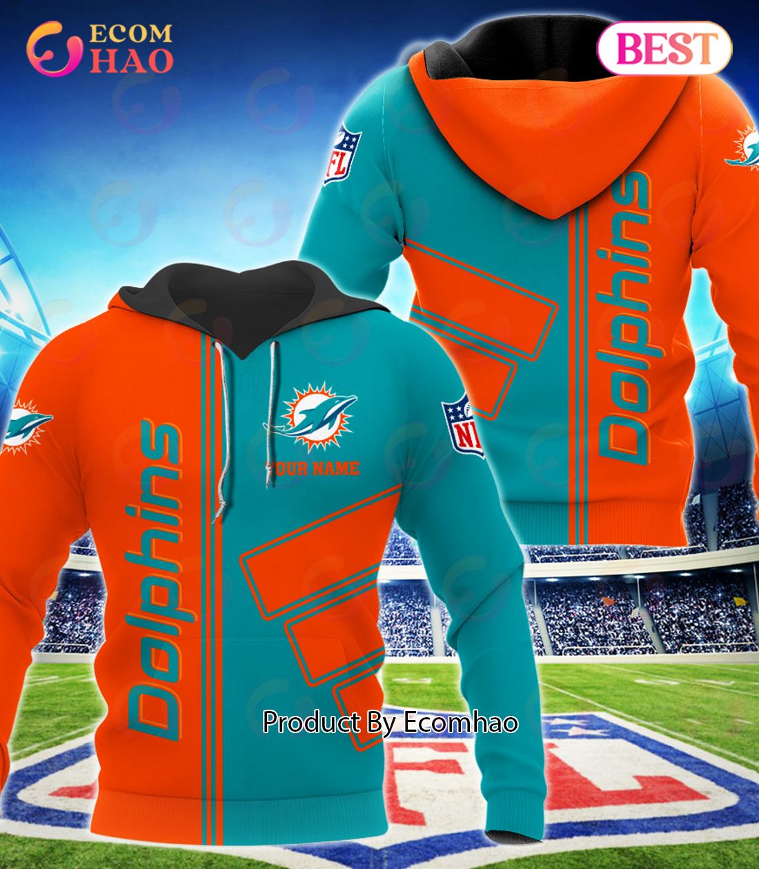 Miami Dolphins Football Sport 3D Clothings Custom Your Name, Fan Gifts