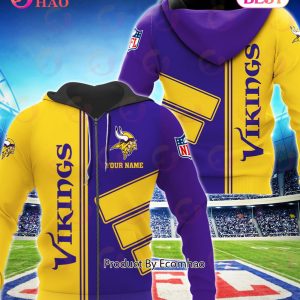 Minnesota Vikings NFL Teams Custom Name Monsters Hoodie 3D For Fans