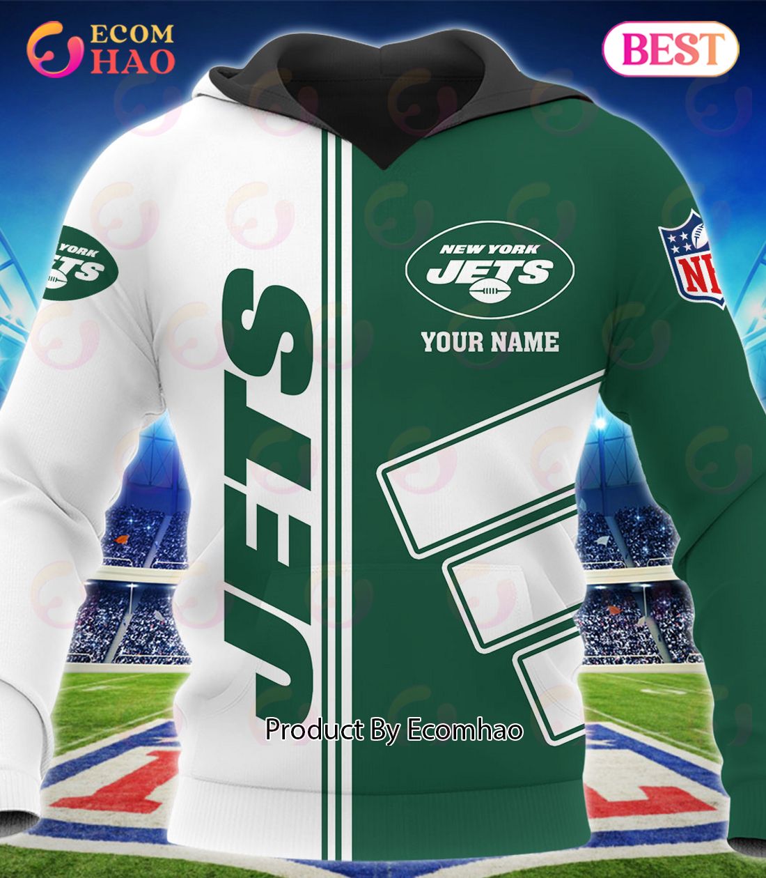 New York Jets Mascot Personalized Name 3D All Over Print Shirt For Fans