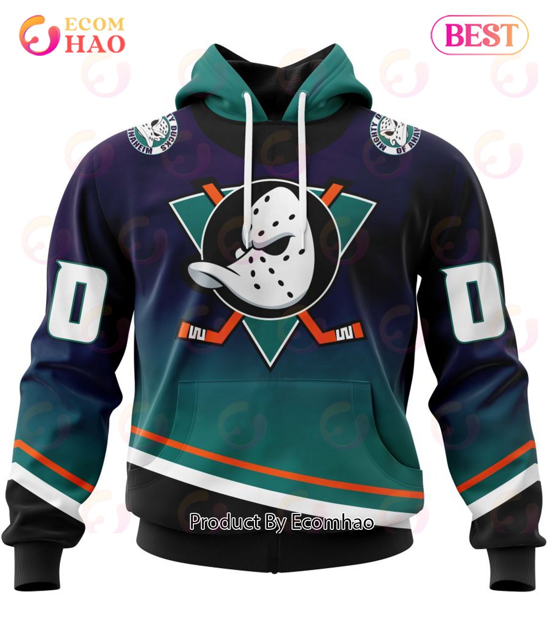 Personalized NHL Anaheim Ducks Reverse Retro Hoodie, Shirt • Kybershop