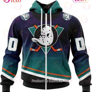 NHL Anaheim Ducks Special Retro Gradient Design 3D Hoodie