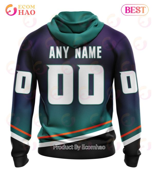 NHL Anaheim Ducks Special Retro Gradient Design 3D Hoodie