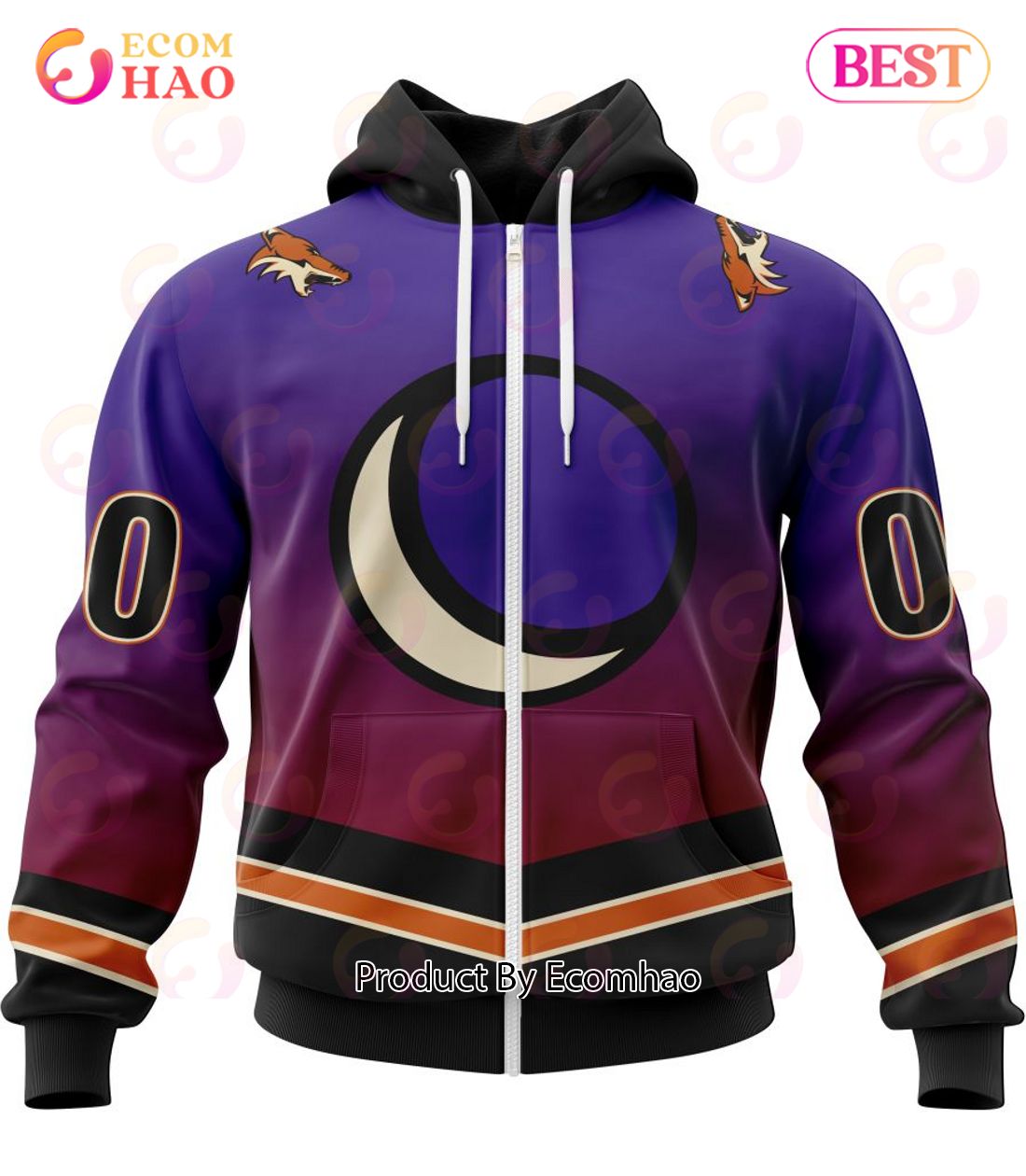 NHL Arizona Coyotes Special Retro Gradient Design 3D Hoodie