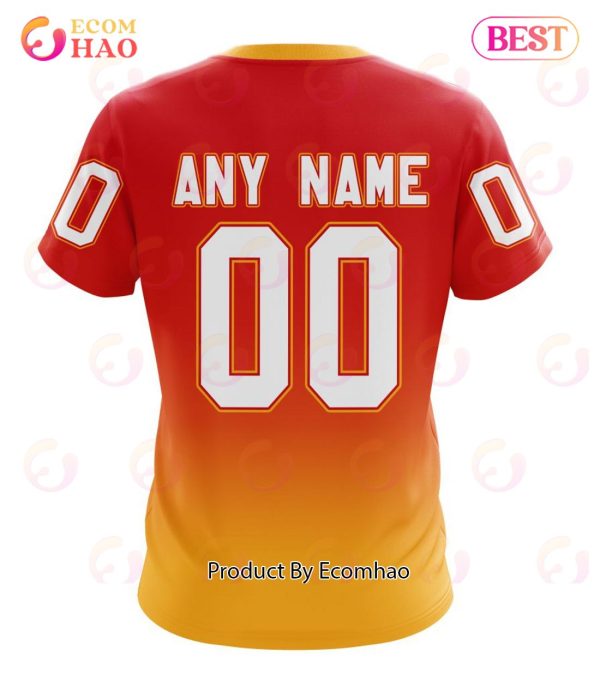 NHL Calgary Flames Special Retro Gradient Design 3D Hoodie