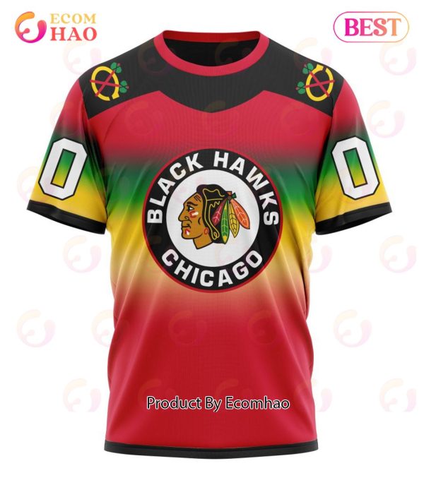 NHL Chicago Blackhawks Special Retro Gradient Design 3D Hoodie