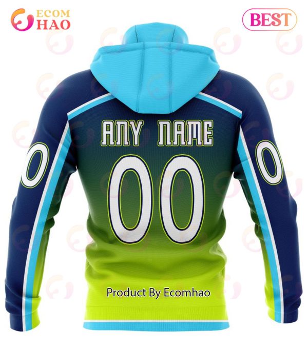 NHL Columbus Blue Jackets Special Retro Gradient Design 3D Hoodie