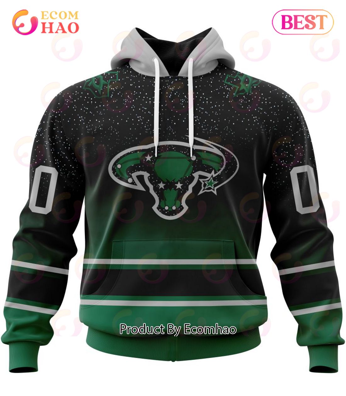 NHL Dallas Stars Special Retro Gradient Design 3D Hoodie