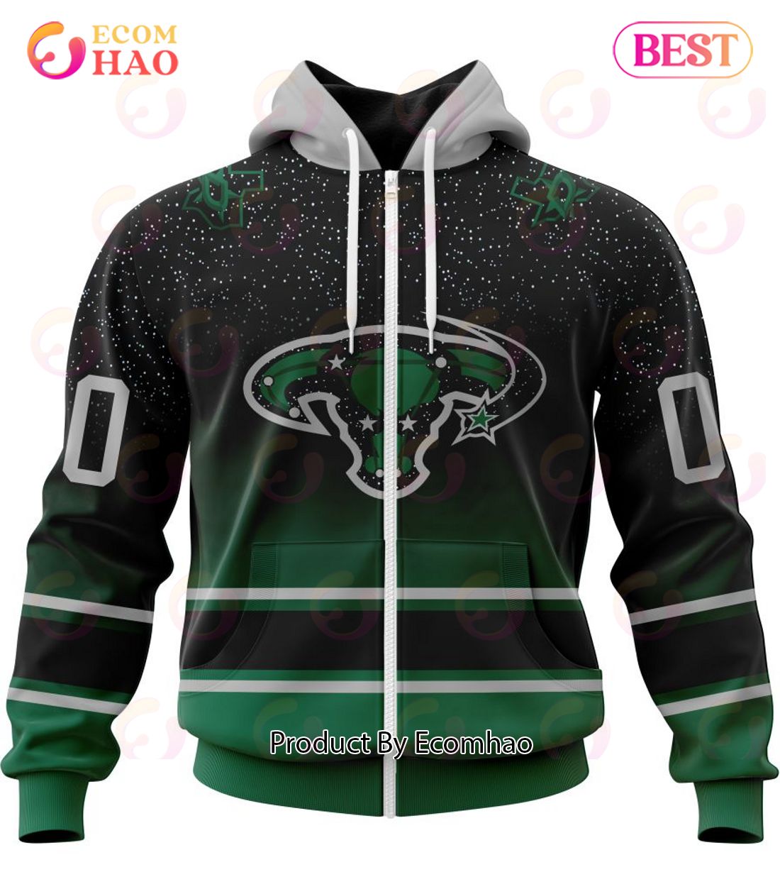 NHL Dallas Stars Special Retro Gradient Design 3D Hoodie