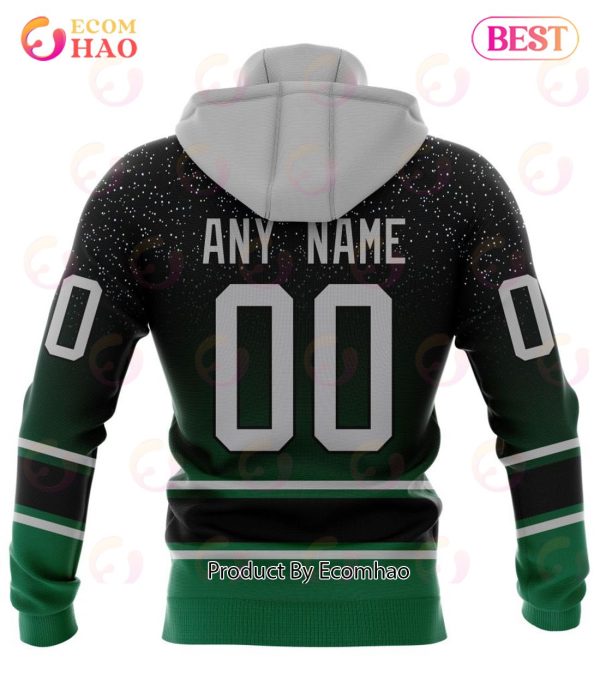 NHL Dallas Stars Special Retro Gradient Design 3D Hoodie