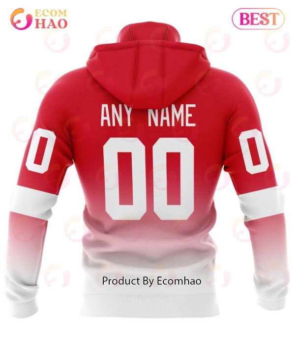 NHL Detroit Red Wings Special Retro Gradient Design 3D Hoodie