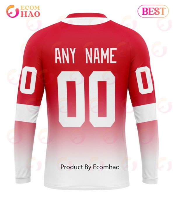 NHL Detroit Red Wings Special Retro Gradient Design 3D Hoodie