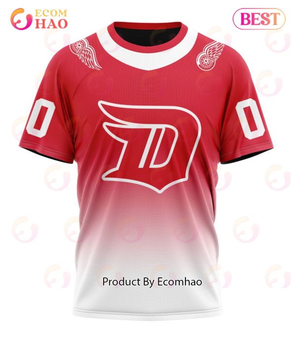 NHL Detroit Red Wings Special Retro Gradient Design 3D Hoodie