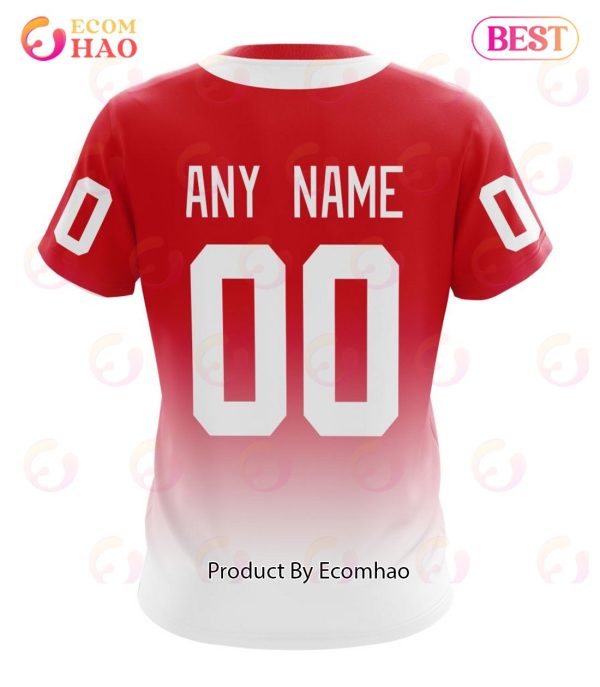 NHL Detroit Red Wings Special Retro Gradient Design 3D Hoodie