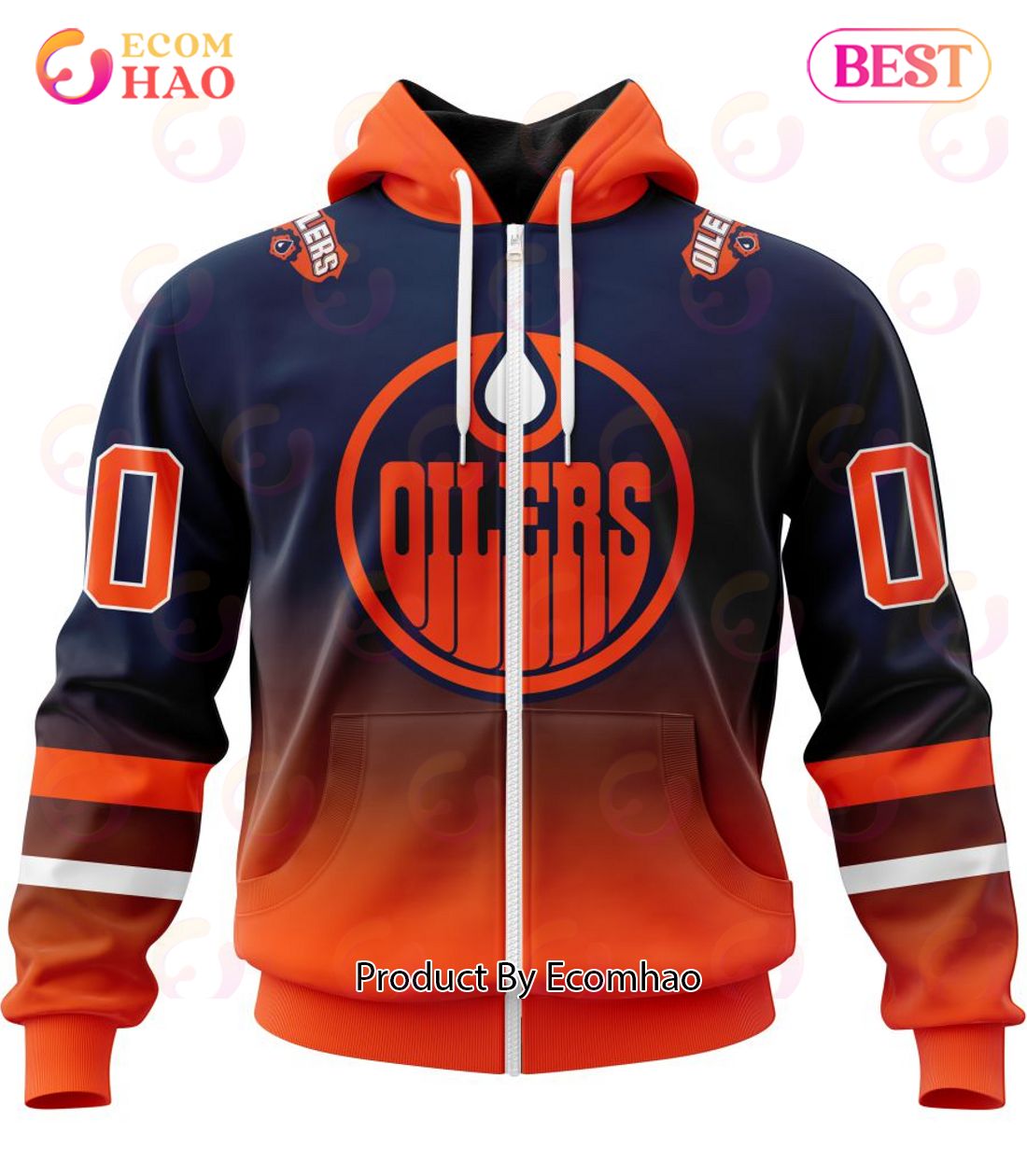 NHL Edmonton Oilers Special Retro Gradient Design 3D Hoodie