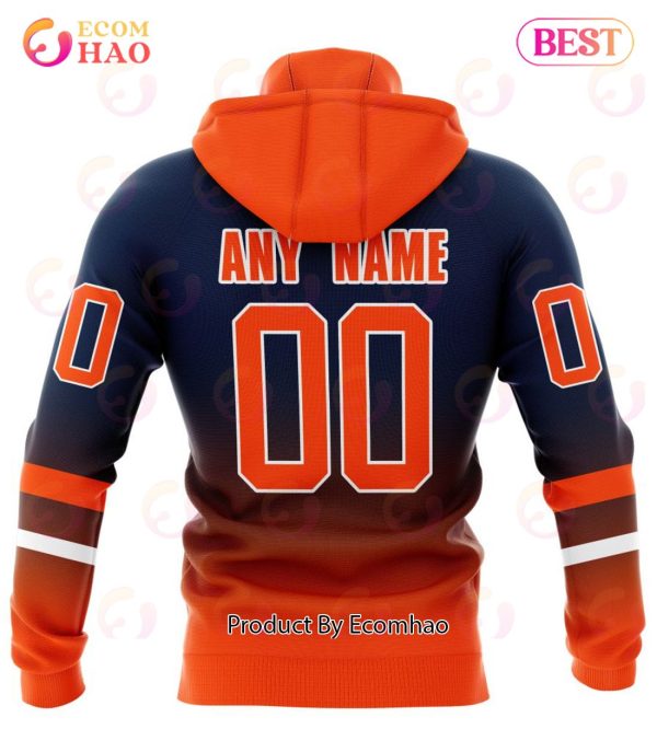NHL Edmonton Oilers Special Retro Gradient Design 3D Hoodie
