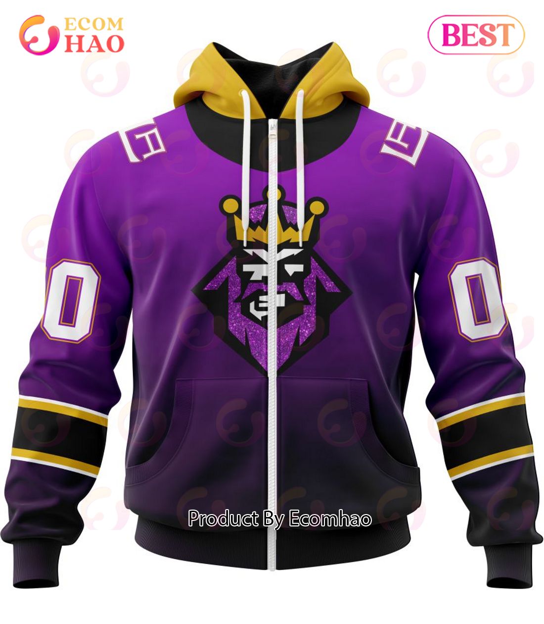 NHL Los Angeles Kings Special Retro Gradient Design 3D Hoodie