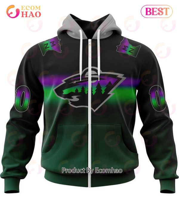 NHL Minnesota Wild Special Retro Gradient Design 3D Hoodie