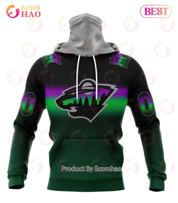 NHL Minnesota Wild Special Retro Gradient Design 3D Hoodie