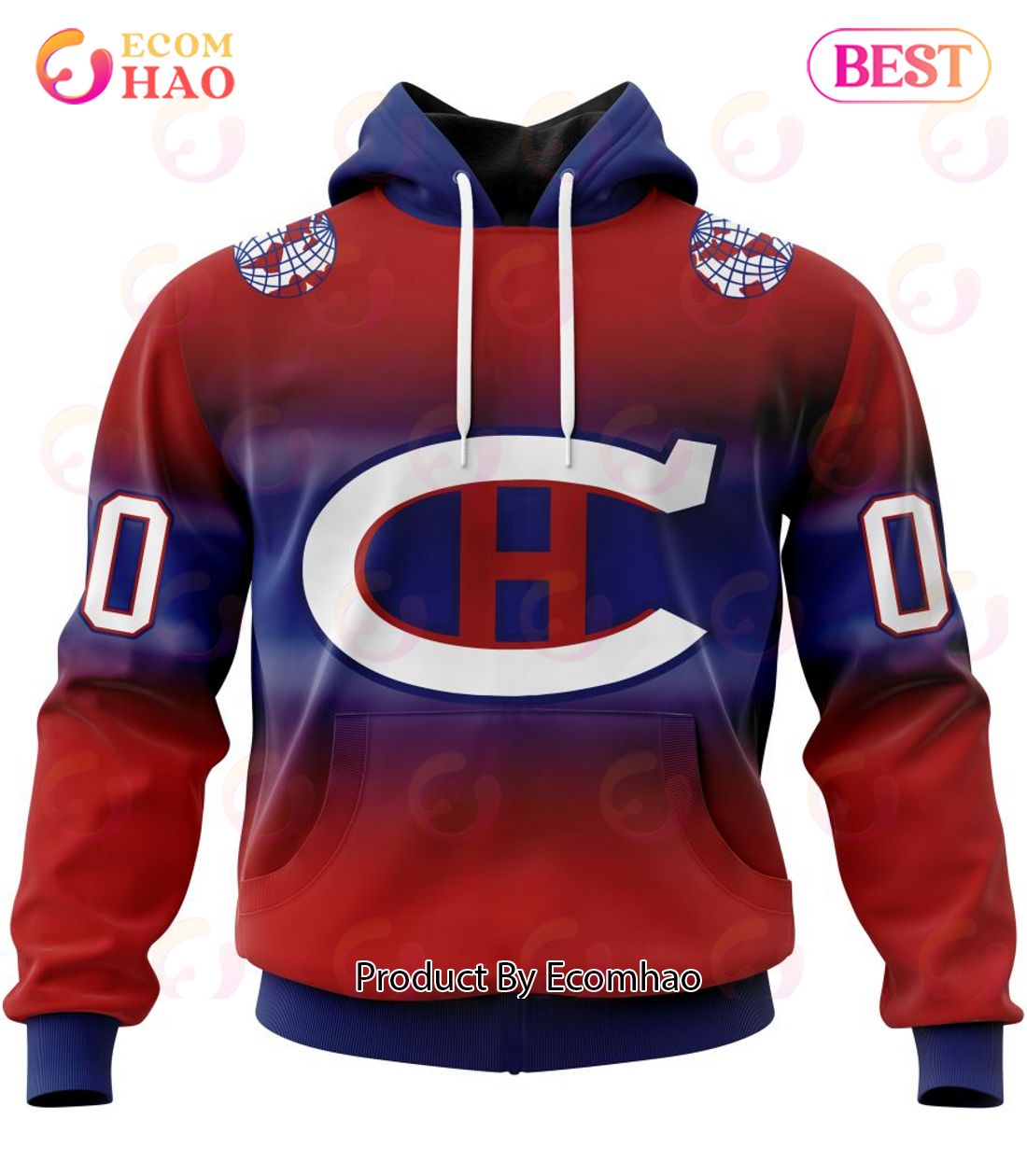 NHL Montreal Canadiens Special Retro Gradient Design 3D Hoodie