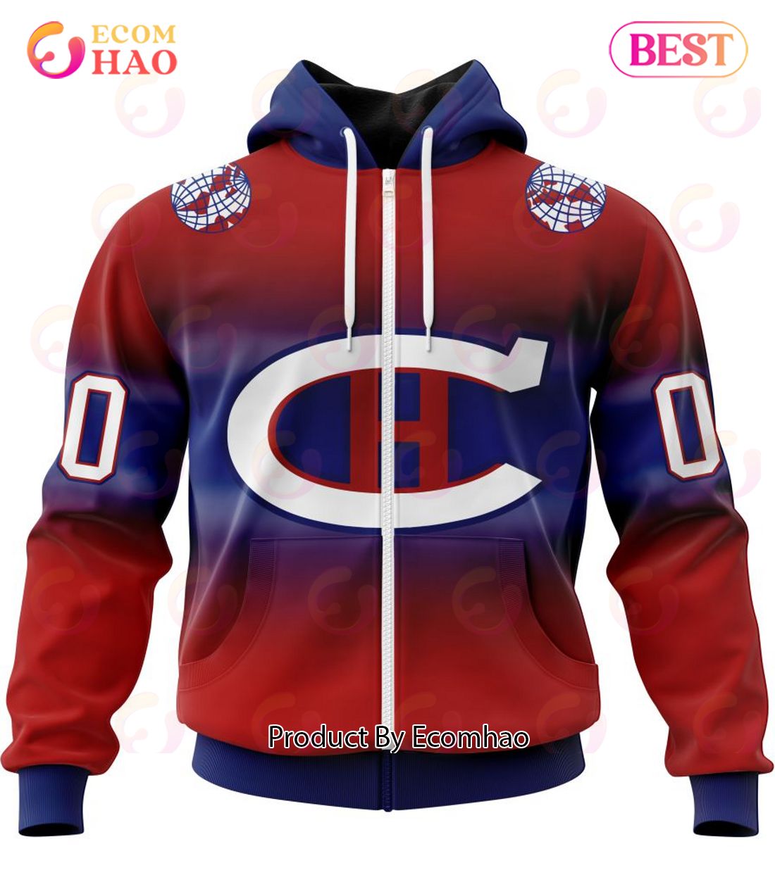 NHL Montreal Canadiens Special Retro Gradient Design 3D Hoodie