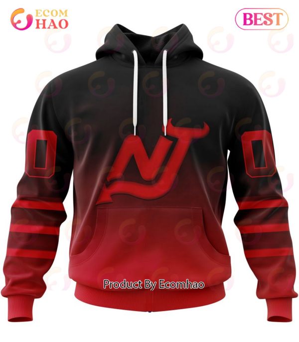NHL New Jersey Devils Special Retro Gradient Design 3D Hoodie
