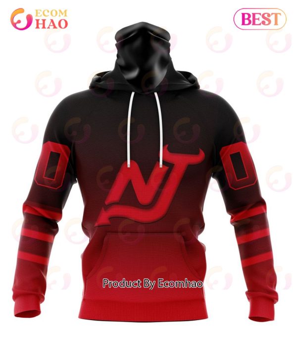 NHL New Jersey Devils Special Retro Gradient Design 3D Hoodie