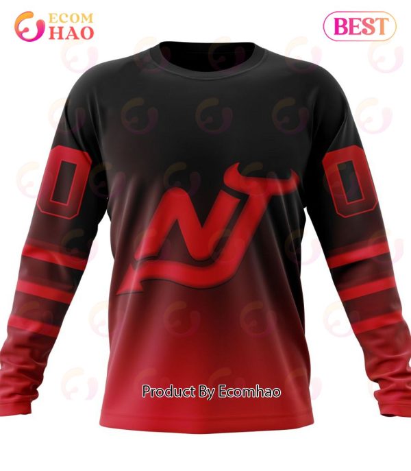NHL New Jersey Devils Special Retro Gradient Design 3D Hoodie