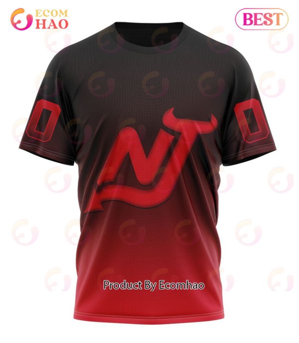 NHL New Jersey Devils Special Retro Gradient Design 3D Hoodie