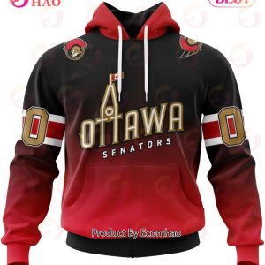 NHL Ottawa Senators Special Retro Gradient Design 3D Hoodie