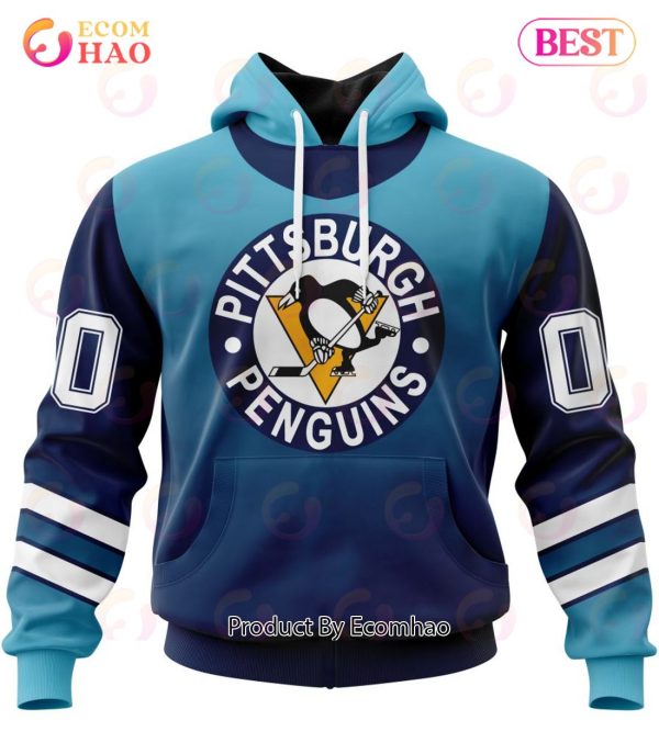 NHL Pittsburgh Penguins Special Retro Gradient Design 3D Hoodie