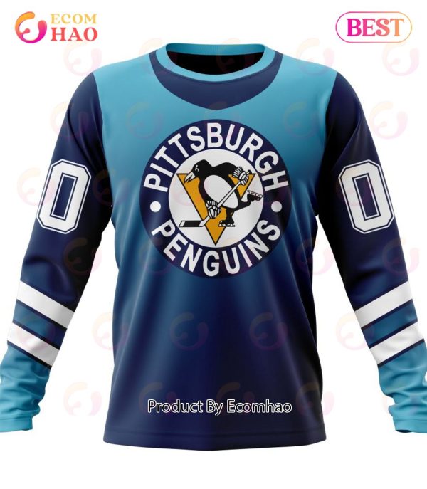 NHL Pittsburgh Penguins Special Retro Gradient Design 3D Hoodie