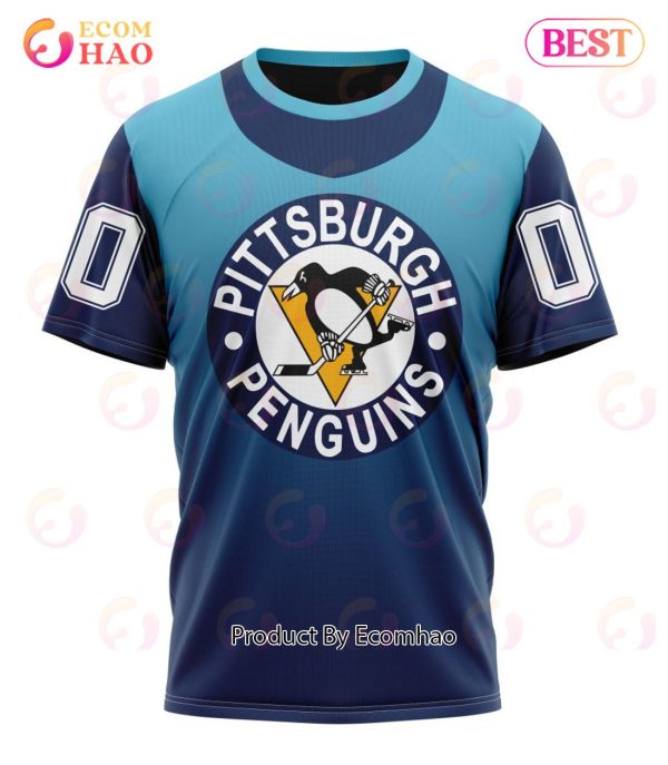 NHL Pittsburgh Penguins Special Retro Gradient Design 3D Hoodie